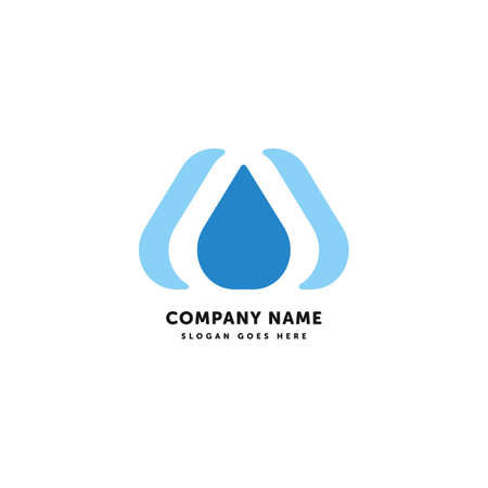 Water drop creative vector logo icon design template. Abstract logotype concept element sign shape.のイラスト素材