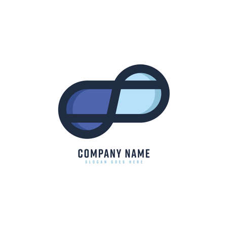 Infinity Chain Vector Logo. Abstract icon mark design template. Creative logotype concept element sign shape.のイラスト素材