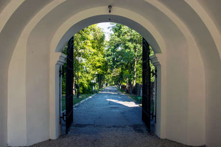 Gate and road to the park