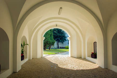 Old gate with archesの写真素材