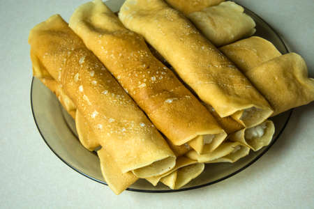 Homemade pancakes on a plate