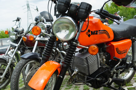 Chelm, Lubelskie, Poland - June 18, 2022: Rally of motorcyclists in Chelm at MotoKropla 2022, Motorcycle exhibitionのeditorial素材