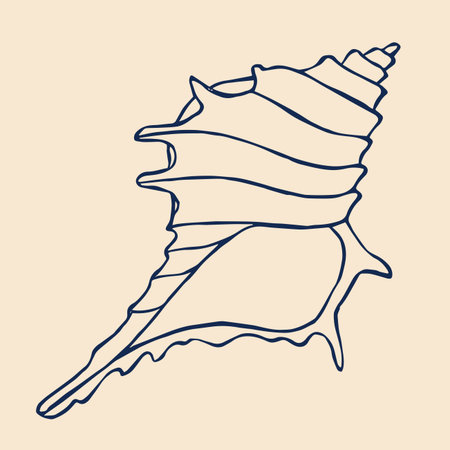 A captivating vector illustration features a spiky seashell in the enchanting mermaidcore style.