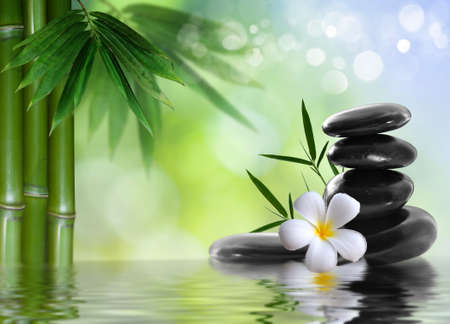 spa concept zen basalt stonesの写真素材