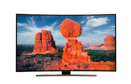 monitor isolated on white. tv with the nature view. USA State of Arizona.の写真素材