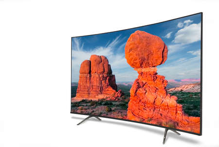 monitor isolated on white. tv with the nature view. USA State of Arizona.の写真素材