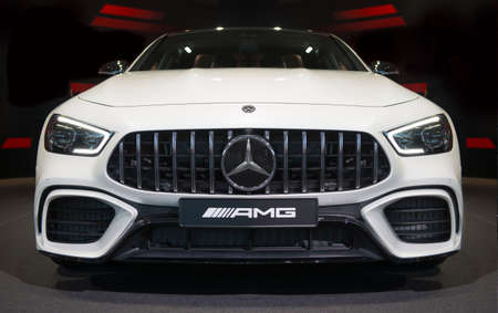 FRANKFURT, GERMANY - SEP 22.09.2019: Mercedes Benz Vision AMG  luxury  concept car reveiled at the Frankfurt IAA Motor Show 2019.のeditorial素材