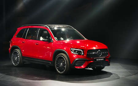 FRANKFURT, GERMANY - SEP 19, 2019: Mercedes Benz GLB 250 4matic concept car reveiled at the Frankfurt IAA Motor Show 2019.のeditorial素材
