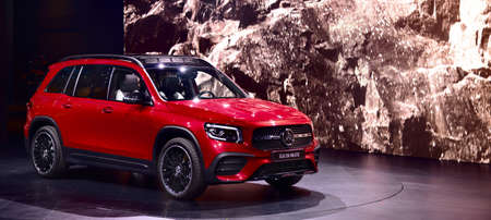 FRANKFURT, GERMANY - SEP 19, 2019: Mercedes Benz GLB 250 4matic concept car reveiled at the Frankfurt IAA Motor Show 2019のeditorial素材