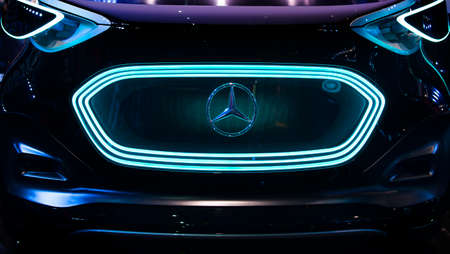 FRANKFURT, GERMANY - SEP 22.09.2019: Mercedes Benz  luxury electric concept car reveiled at the Frankfurt IAA Motor Show 2019のeditorial素材