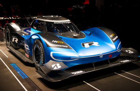 FRANKFURT, GERMANY - SEP 11, 2019: New volkswagen sports car reveiled at the Frankfurt IAA Motor Show 2019. mixed mediaのeditorial素材