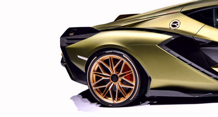 Luxury Sports Car Isolated On White Background. Car backのeditorial素材