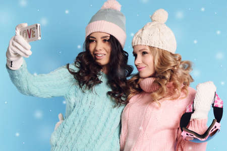 fashion studio photo of gorgeous sensual womanの写真素材