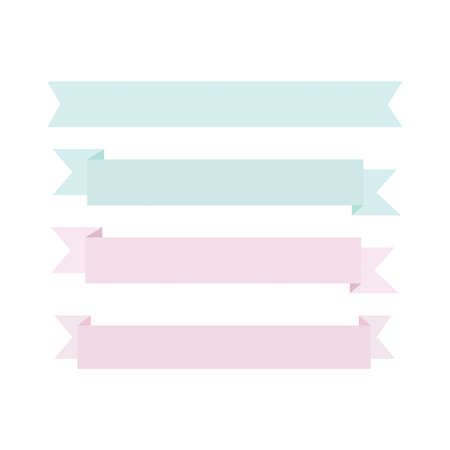pastel color Ribbon vectorのイラスト素材
