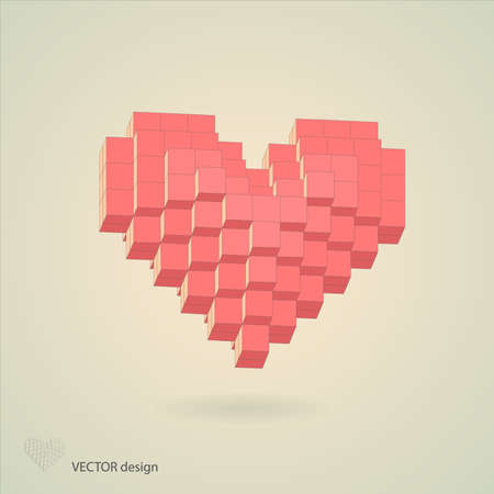 Abstract pixel heartのイラスト素材
