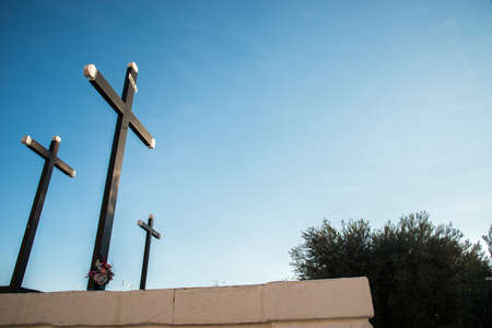 This is a particular of Calvario Square into Gela, Sicily. During the easter there are many religious functions.の写真素材