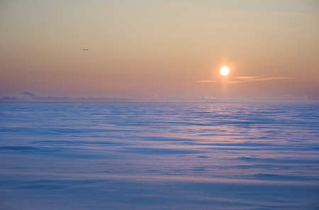 Sunset in winterの写真素材