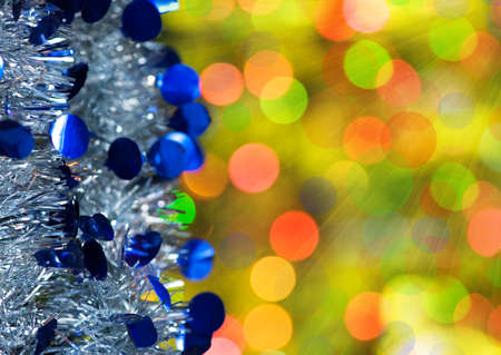 Christmas shiny bokeh background with garlandの写真素材