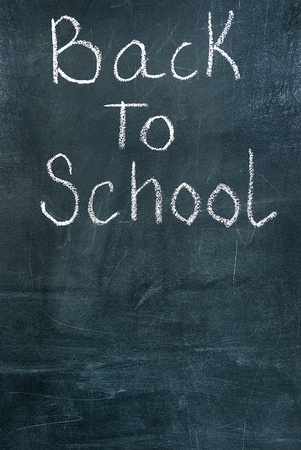 Back to school on blackboard chalkboardの写真素材