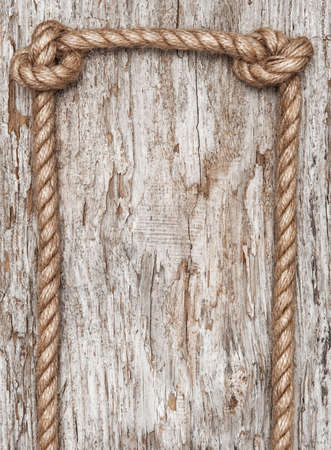 Rope and old wood backgroundの写真素材