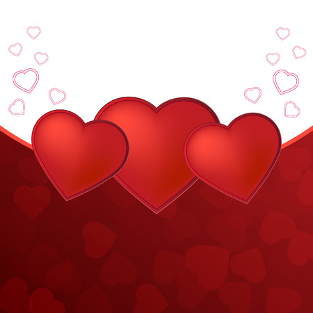 Romantic valentine day card with red heartsのイラスト素材
