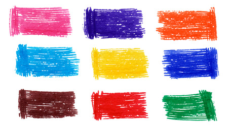 Colorful vector felt pen stains set for designのイラスト素材