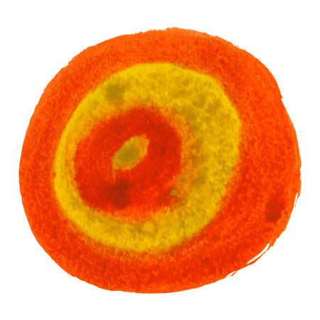 Abstract yellow watercolor circle with brush stroke and place for textのイラスト素材