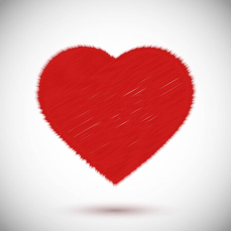 Valentine day card with red scribble heart. Vector illustration for designのイラスト素材