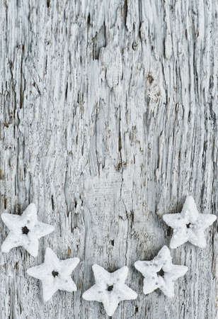 Christmas decorations on the old wood backgroundの写真素材