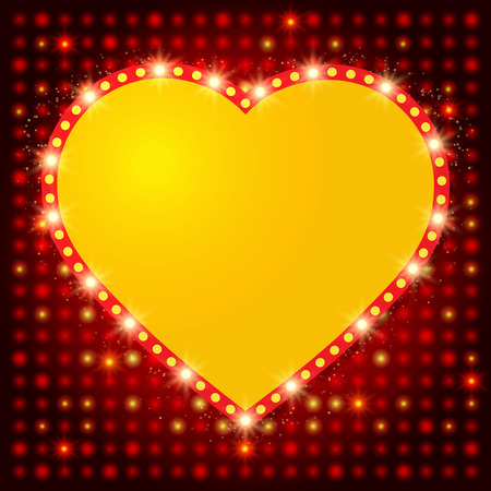 Shining background with retro heart banner. Vector illustrationのイラスト素材
