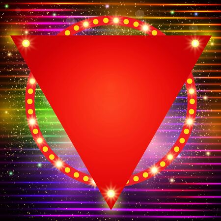 Shining background with retro light banner. Vector illustrationのイラスト素材