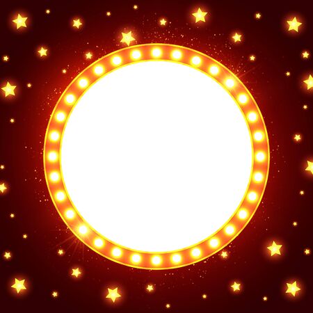 Abstract shining retro light banner. Vector illustrationのイラスト素材