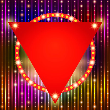 Shining background with retro casino light banner. Vector illustrationのイラスト素材