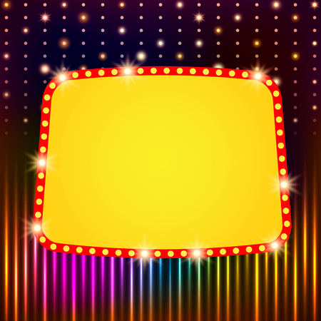 Shining background with retro casino light banner. Vector illustrationのイラスト素材