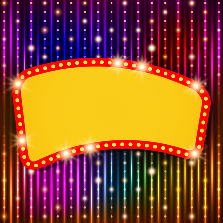 Shining background with retro casino light banner. Vector illustrationのイラスト素材
