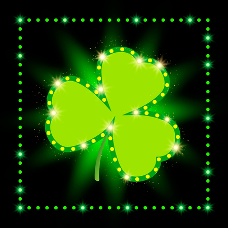 Happy St.Patrick's Day with shining Shamrock Background.のイラスト素材