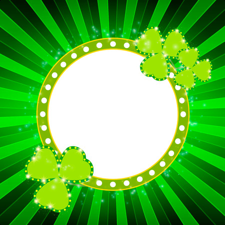 Saint Patricks Day banner with shining Shamrock.のイラスト素材