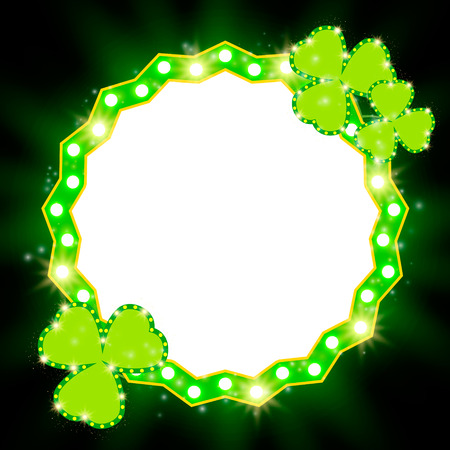 Saint Patricks Day banner with shining Shamrock.のイラスト素材