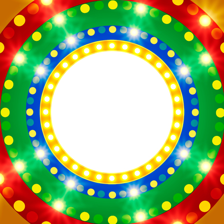 Retro banner on colorful shining background. Vector illustrationのイラスト素材