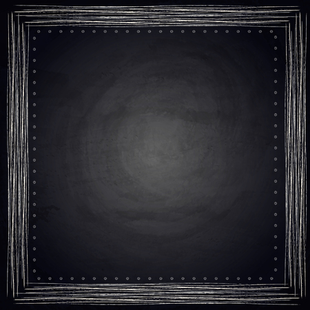 Empty border on blackboard chalkboard background. Vector illustrationのイラスト素材