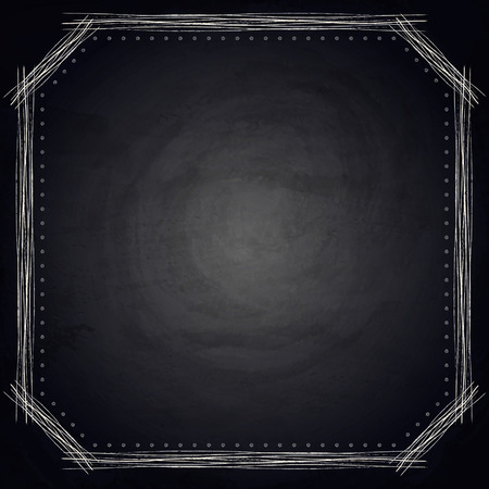 Empty border on blackboard chalkboard background. Vector illustrationのイラスト素材