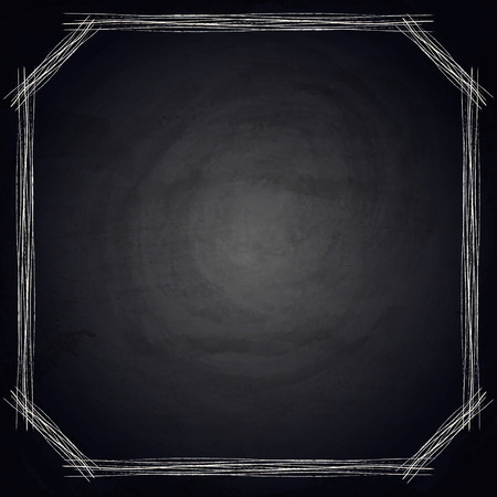 Empty border on blackboard chalkboard background. Vector illustrationのイラスト素材
