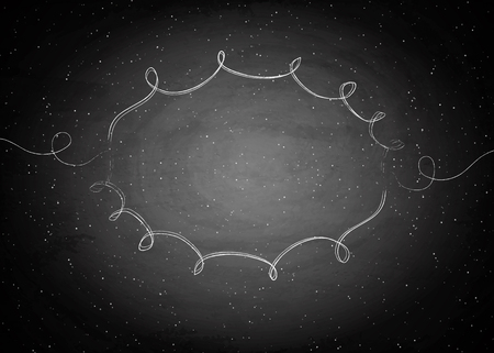 Empty border on blackboard chalkboard background. Vector illustrationのイラスト素材