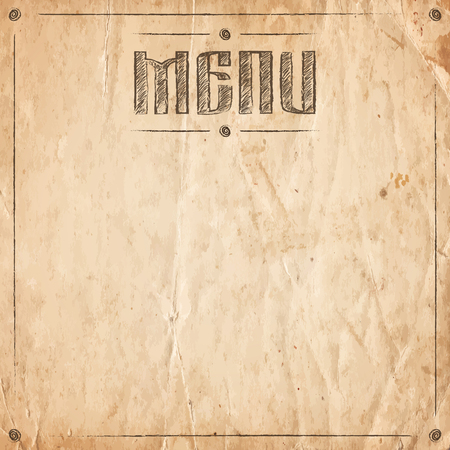 Menu of restaurant on the old paper background. Vector illustrationのイラスト素材