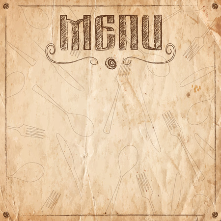 Menu of restaurant on the old paper background. Vector illustrationのイラスト素材
