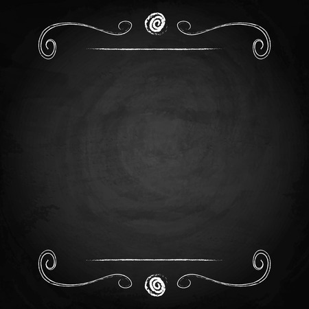 Empty border on blackboard chalkboard background. Vector illustrationのイラスト素材