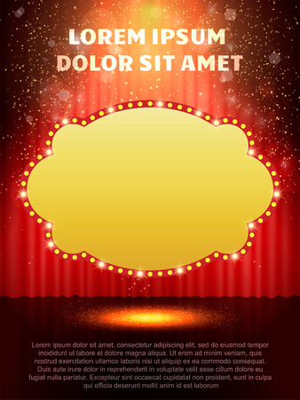  Poster Template with retro casino banner.  Design for presentation, concert, show. Vector illustrationのイラスト素材