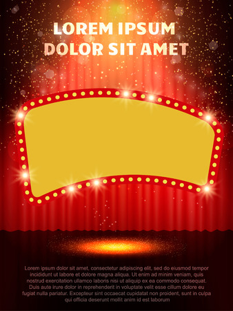  Poster Template with retro casino banner.  Design for presentation, concert, show. Vector illustrationのイラスト素材