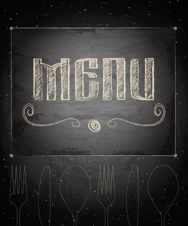 Menu of restaurant on scratch grunge texture background. Vector illustrationのイラスト素材