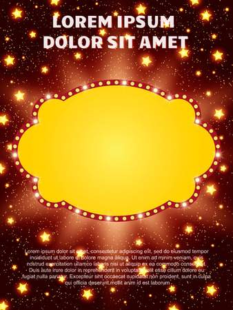 Poster Template with retro banner.  Design for presentation, concert, show. Vector illustrationのイラスト素材